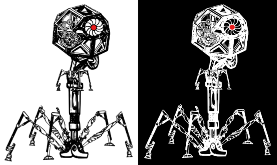 steampunk phage original and negative
